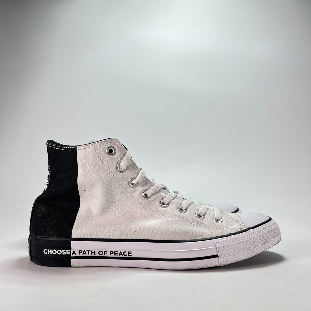 Converse Chuck Taylor All Star White Black High Top Sneakers 165767F Men's Sz 12